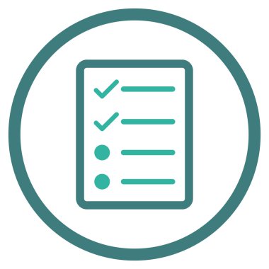 Denetim listesi sayfa düz vektör simgesi