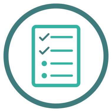 Denetim listesi sayfa düz vektör simgesi