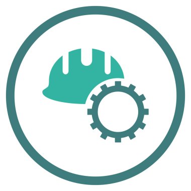 Geliştirme işçisi düz vektör simgesi