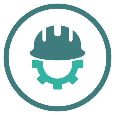 Geliştirme işçisi düz vektör simgesi