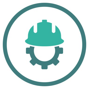 Geliştirme kask düz vektör simgesi