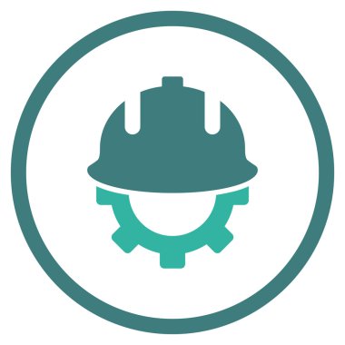 Geliştirme kask düz vektör simgesi