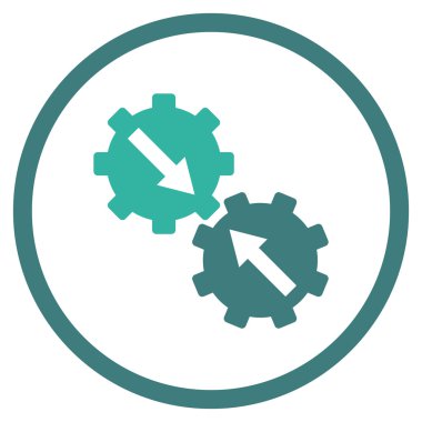 Dişli Tümleştirme düz vektör simgesi