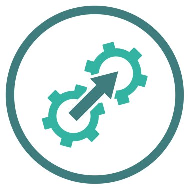 Dişli Tümleştirme düz vektör simgesi