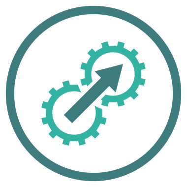 Dişli Tümleştirme düz vektör simgesi