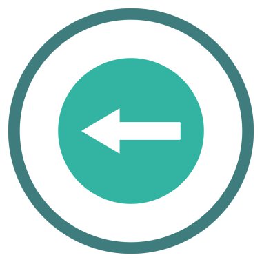 Sol yönlü ok düz vektör simgesi