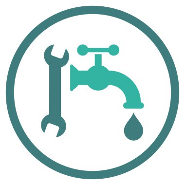 Sıhhi tesisat düz vektör simgesi