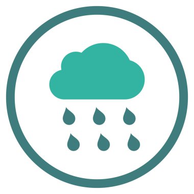 Yağmur bulutu düz vektör simgesi