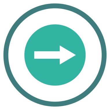 Sağ yuvarlak ok düz vektör simgesi