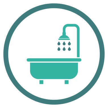 Duş banyo düz vektör simgesi