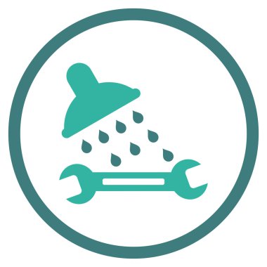 Duş sıhhi tesisat düz vektör simgesi