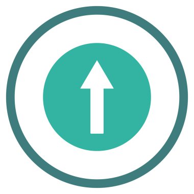 Yukarı yönlü ok düz vektör simgesi