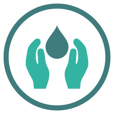 Su bakımı düz vektör simgesi