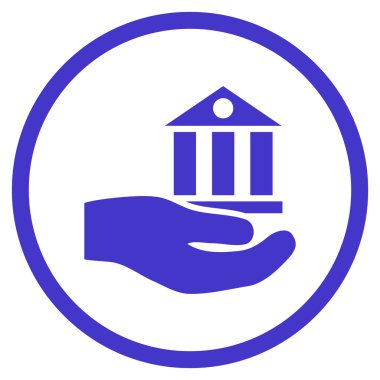 Banka hizmet düz vektör simgesi