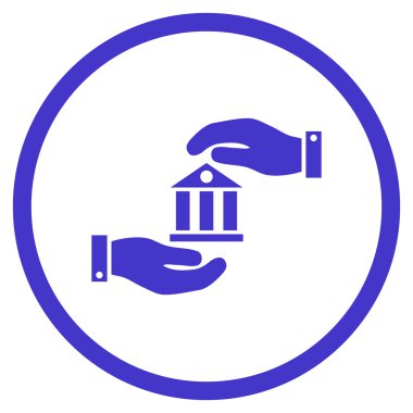 Banka hizmet düz vektör simgesi