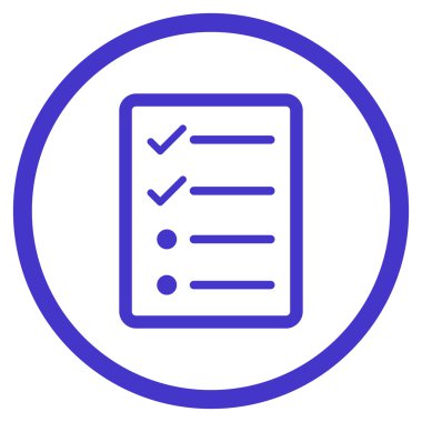 Denetim listesi sayfa düz vektör simgesi