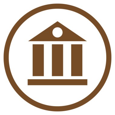 Banka Binası düz vektör simgesi
