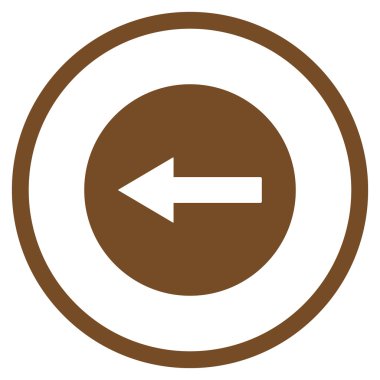 Sol yönlü ok düz vektör simgesi