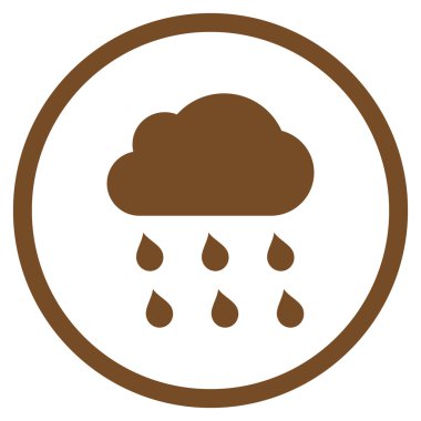 Yağmur bulutu düz vektör simgesi