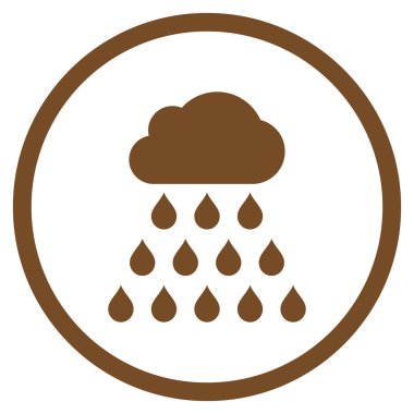 Yağmur bulutu düz vektör simgesi