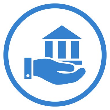 Banka hizmet düz vektör simgesi