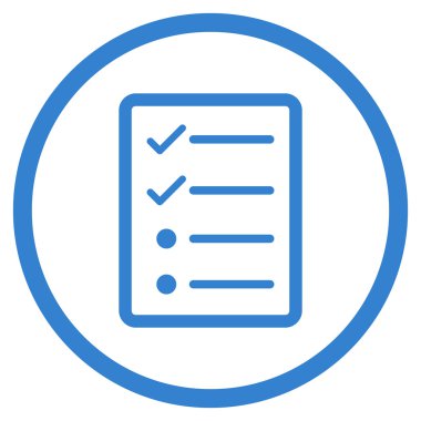 Denetim listesi sayfa düz vektör simgesi