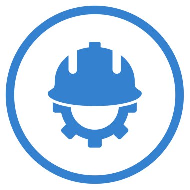 Geliştirme kask düz vektör simgesi