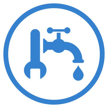 Sıhhi tesisat düz vektör simgesi