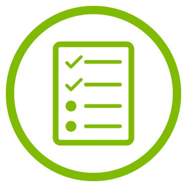 Denetim listesi sayfa düz vektör simgesi