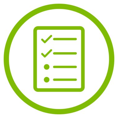 Denetim listesi sayfa düz vektör simgesi