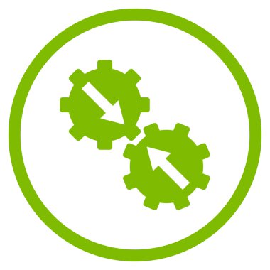 Dişli Tümleştirme düz vektör simgesi