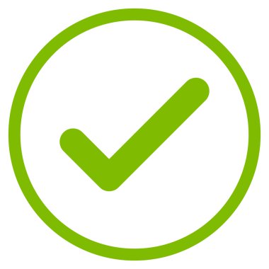 Tamam düz vektör simgesi