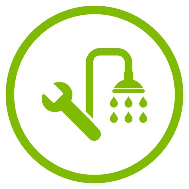 Sıhhi tesisat düz vektör simgesi