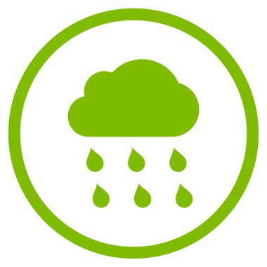 Yağmur bulutu düz vektör simgesi