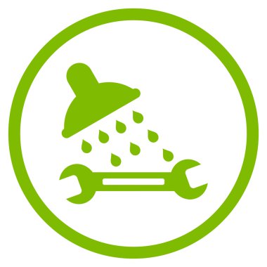 Duş sıhhi tesisat düz vektör simgesi