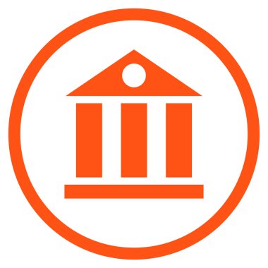 Banka Binası düz vektör simgesi