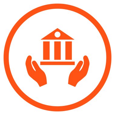 Banka hizmet düz vektör simgesi