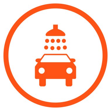 Araba duş düz vektör simgesi