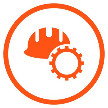 Geliştirme işçisi düz vektör simgesi