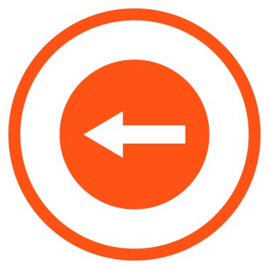 Sol yönlü ok düz vektör simgesi