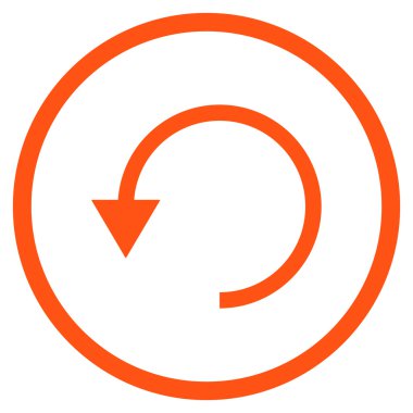 Saatin tersi yönde düz vektör simge döndürmek