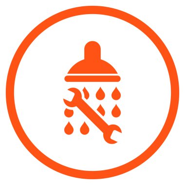 Duş sıhhi tesisat düz vektör simgesi