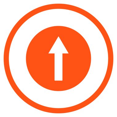 Yukarı yönlü ok düz vektör simgesi