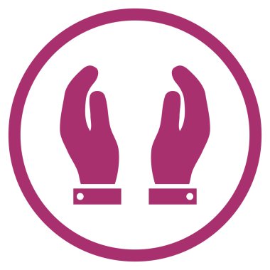 Bakım el düz vektör simgesi