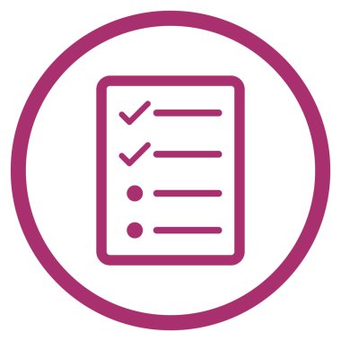 Denetim listesi sayfa düz vektör simgesi