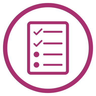 Denetim listesi sayfa düz vektör simgesi