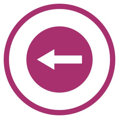 Sol yönlü ok düz vektör simgesi