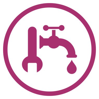 Sıhhi tesisat düz vektör simgesi