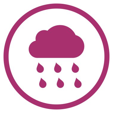 Yağmur bulutu düz vektör simgesi