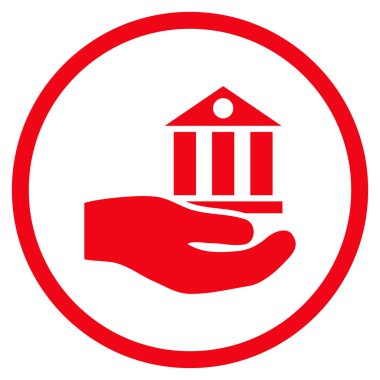 Banka hizmet düz vektör simgesi